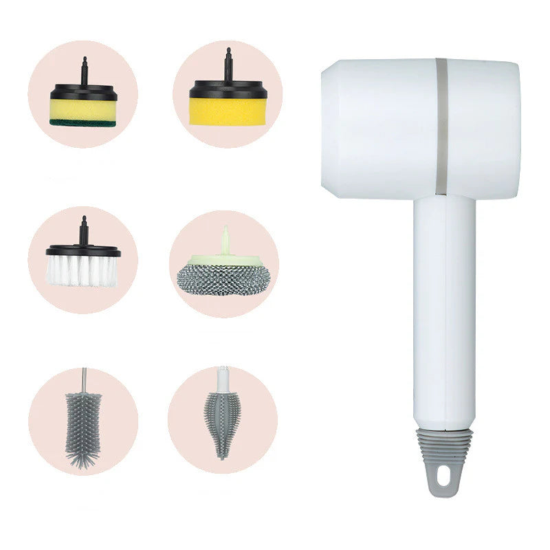 🔥BIGGEST SALE – 23% OFF🔥🔥Electric cleaning brush with 4-6 brush heads♧